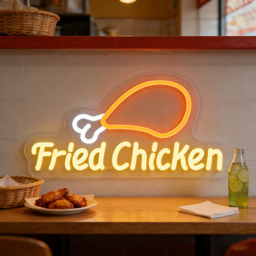 Commercial Kitchen Ideas - Fried Chicken LED Neon Sign for