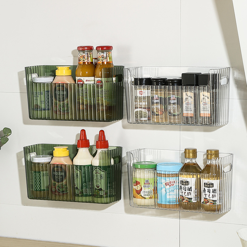 Commercial Kitchen Utensil Organizer - Self-adhesive Refrigerator Storage Box Large Capacity