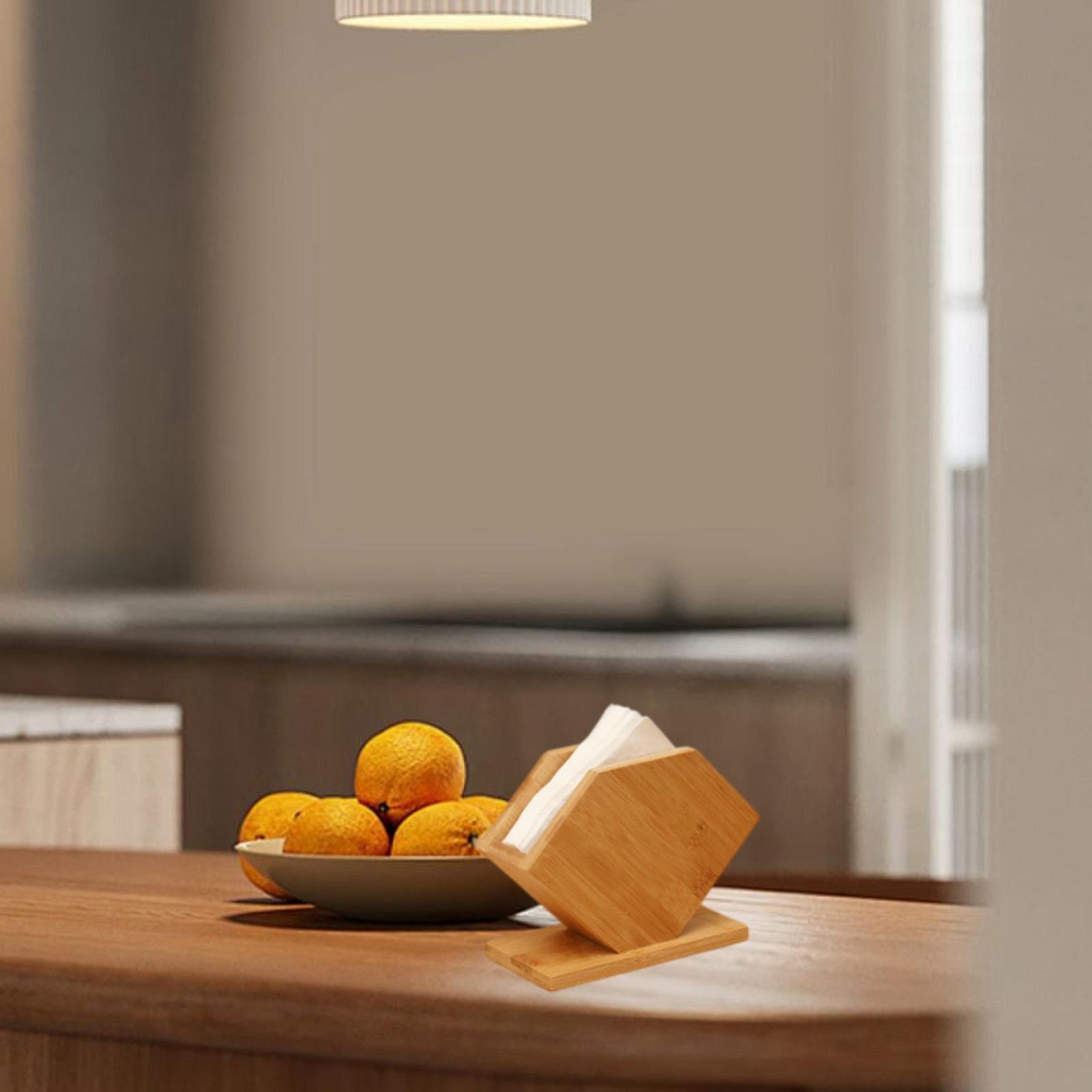 Commercial Kitchen Tables - Bamboo Tissue Box Cube Standing Shape