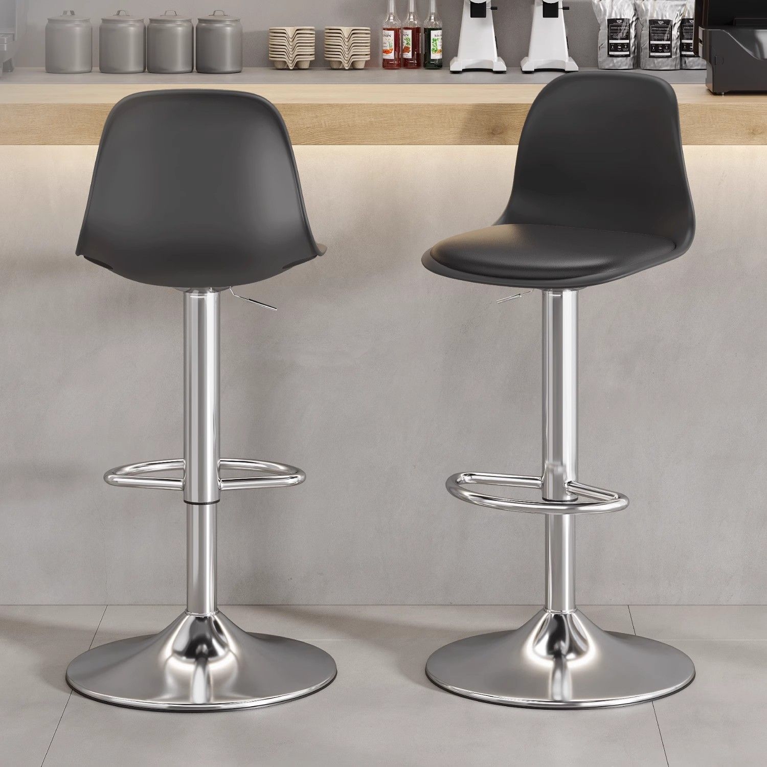Commercial Kitchen Interior - Elegant Modern Bar Chair Backrest Height