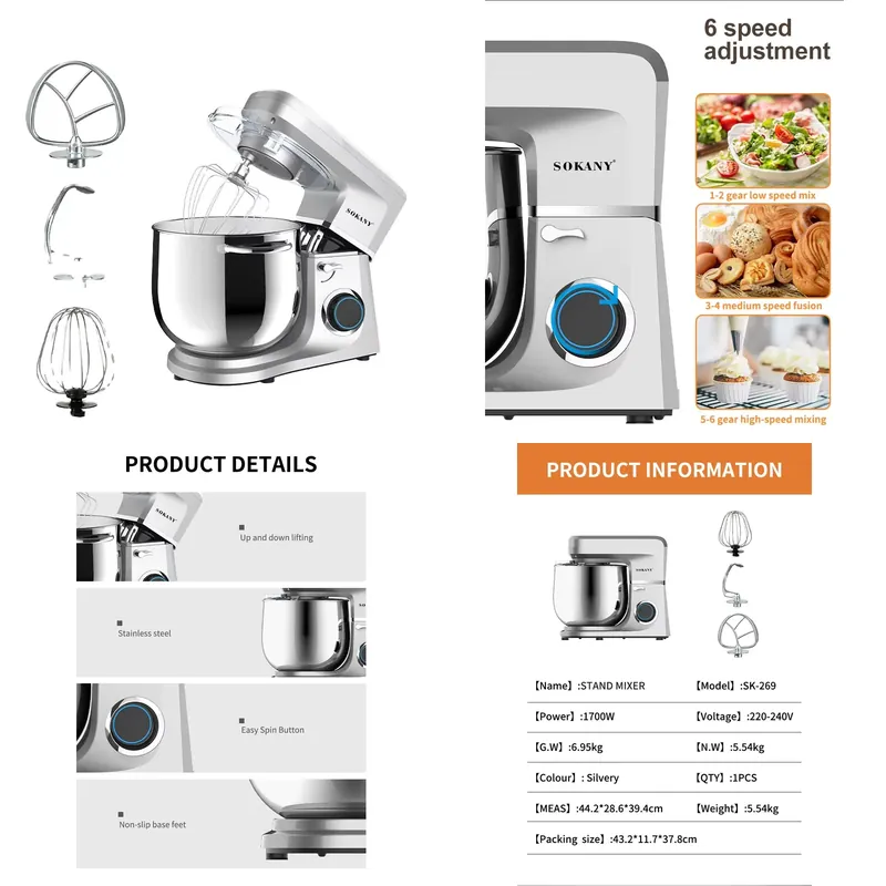 Dough Mixer Machine - Sokany 269 High Quality Dough Kneading