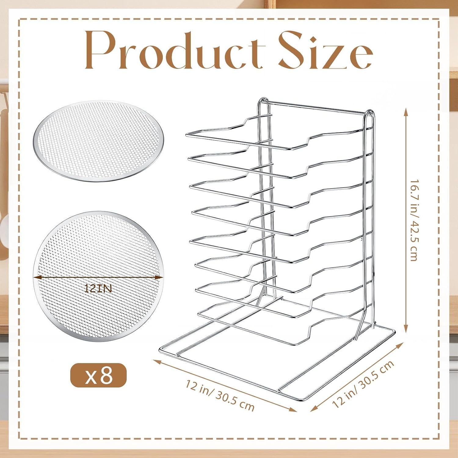 Pizza Rack 8 Tiered Stand With - Commercial Kitchen In Home recension och pris