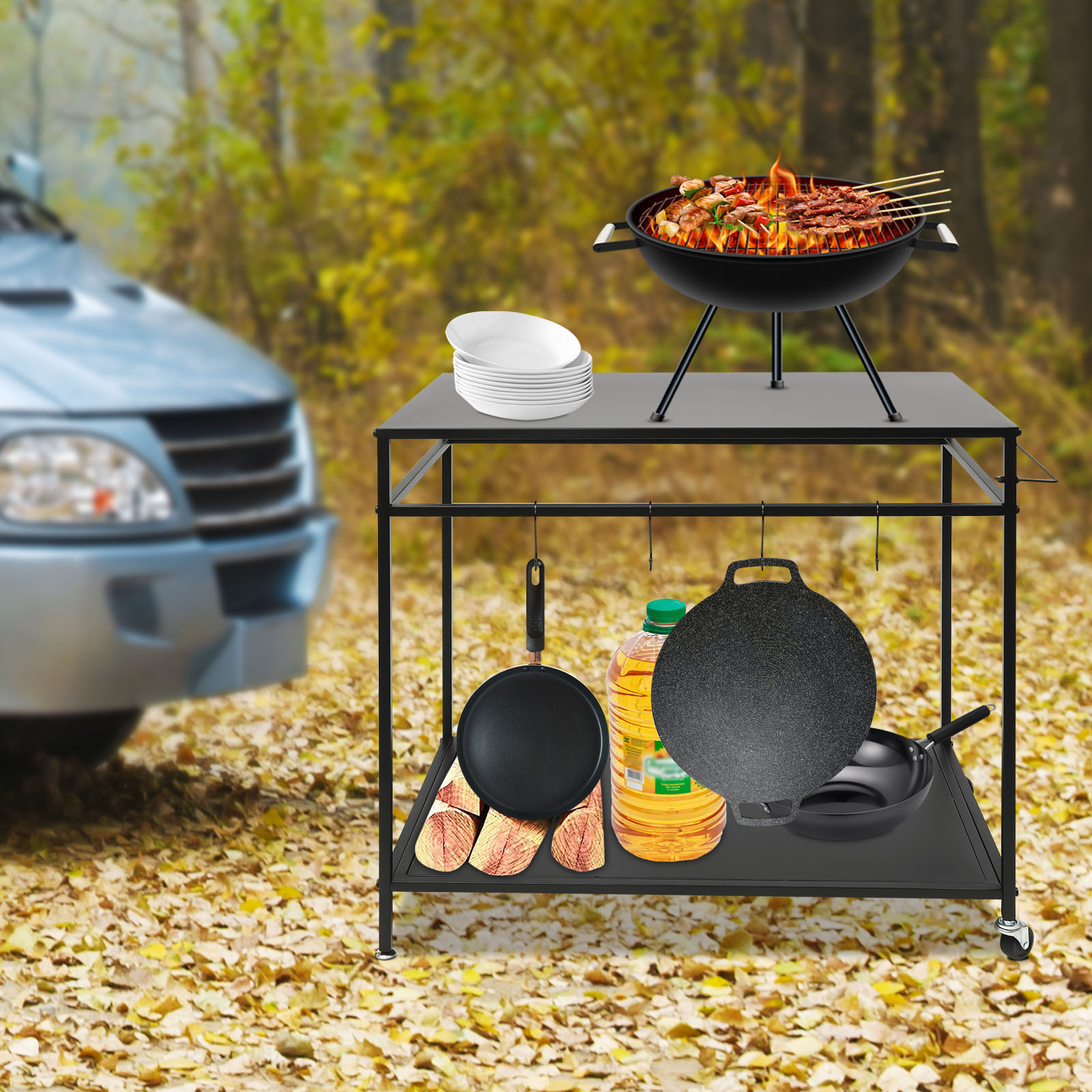 Double-Shelf Movable Cooking T - Commercial Kitchen Tables recension och pris