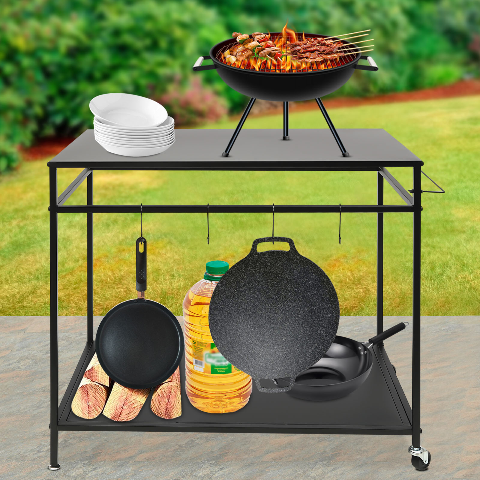Double-Shelf Movable Cooking T - Commercial Kitchen Tables recension och pris