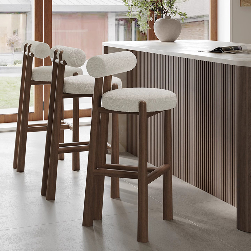 Modern Wood Backrest Bar Chair - Commercial Kitchen Interior recension och pris