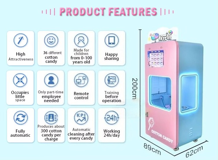 Outdoor Fully Automatic Cotton - Candy Floss Machine Commercial recension och pris