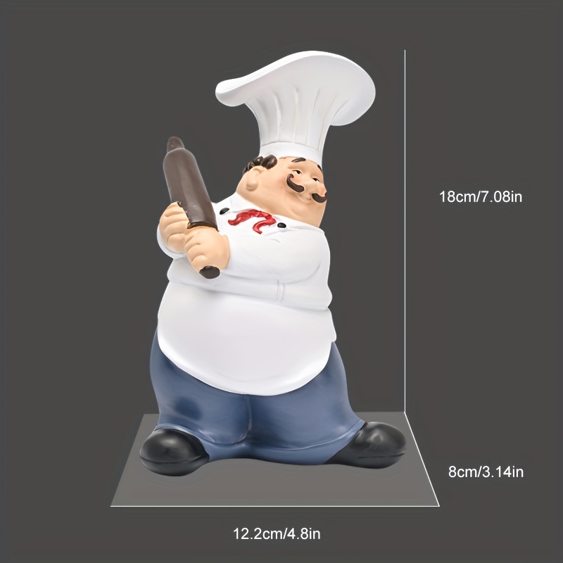 Mustache Chef-Chef Resin Statu - Commercial Kitchen Tables recension och pris