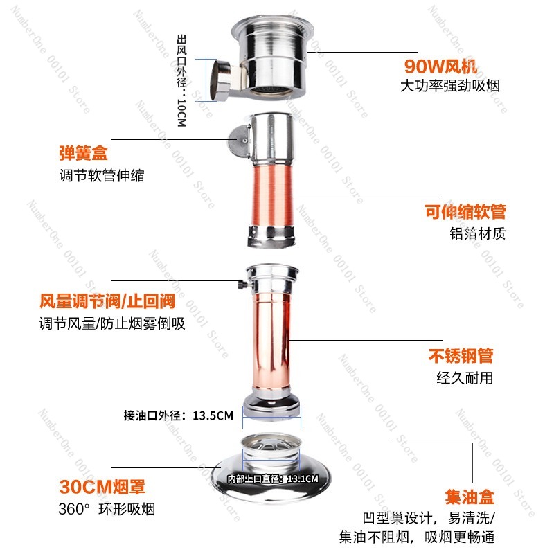 Telescopic Exhaust Duct Korean - Commercial Exhaust Hood recension och pris