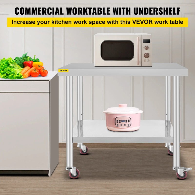 Stainless Steel Kitchen Prep T - Commercial Kitchen Backsplash recension och pris