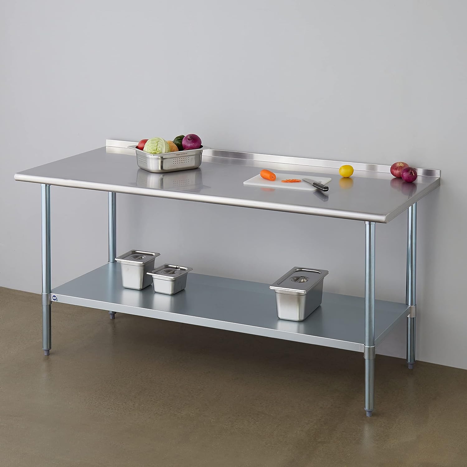 Stainless Steel Table for Prep - Commercial Kitchen Backsplash recension och pris