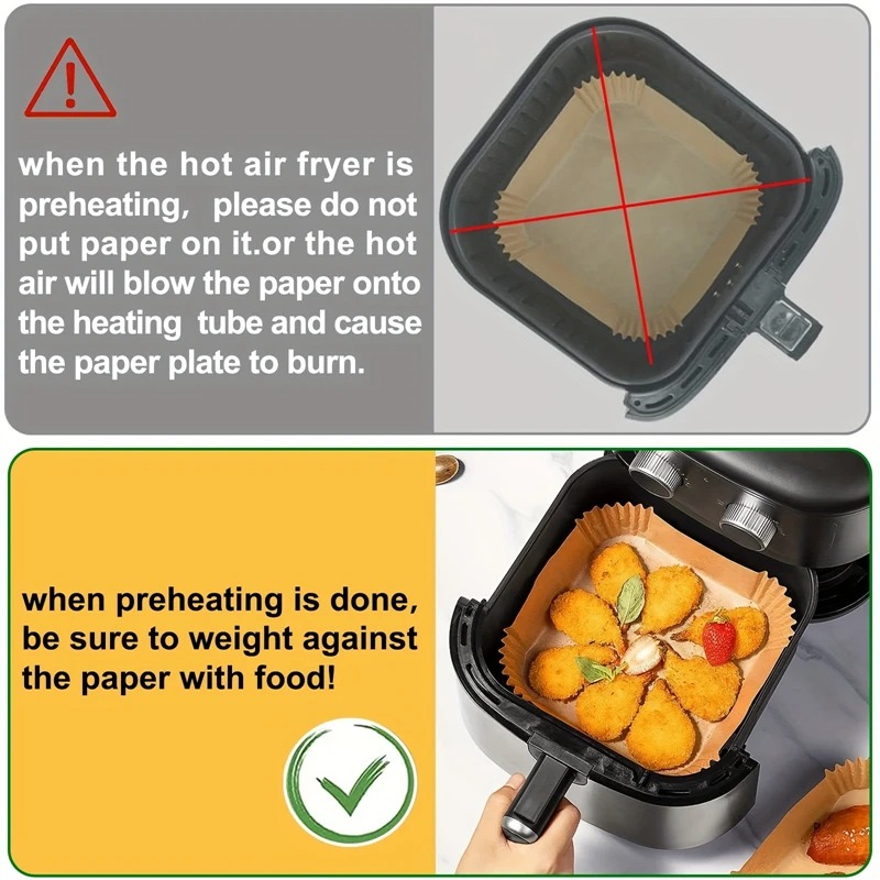 Air Fryer Paper Liners Disposa - Commercial Kitchen Appliance recension och pris